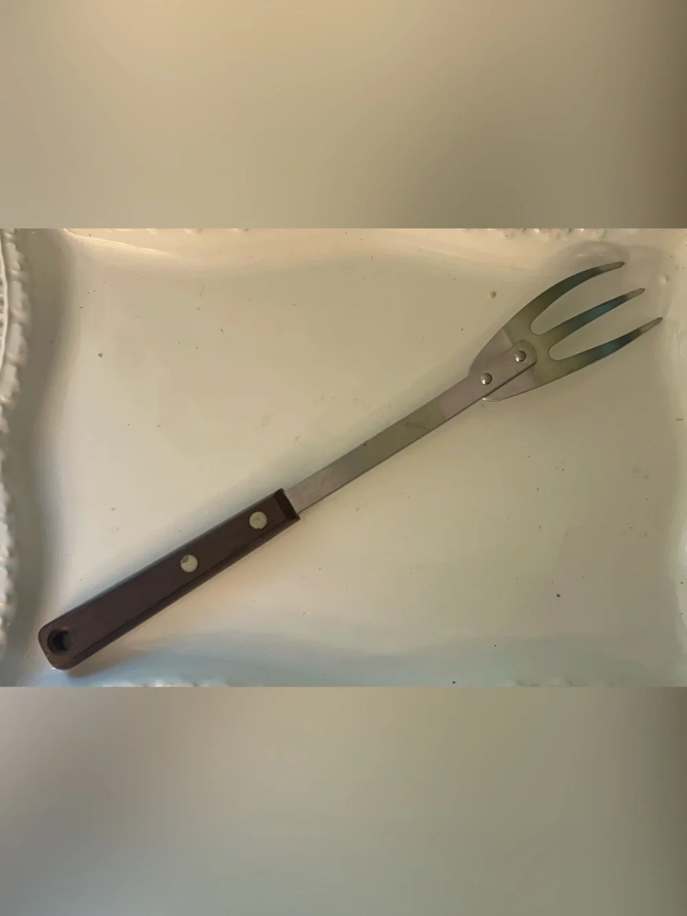 Vintage Ekco Eterna Forge Stainless Steel Meat Carving Fork 11.5 inch